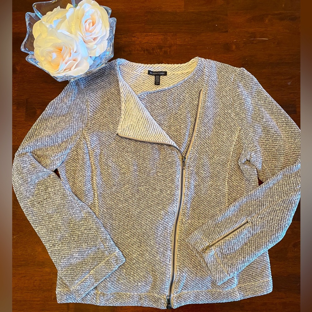Eileen Fisher Cotton Biker Jacket